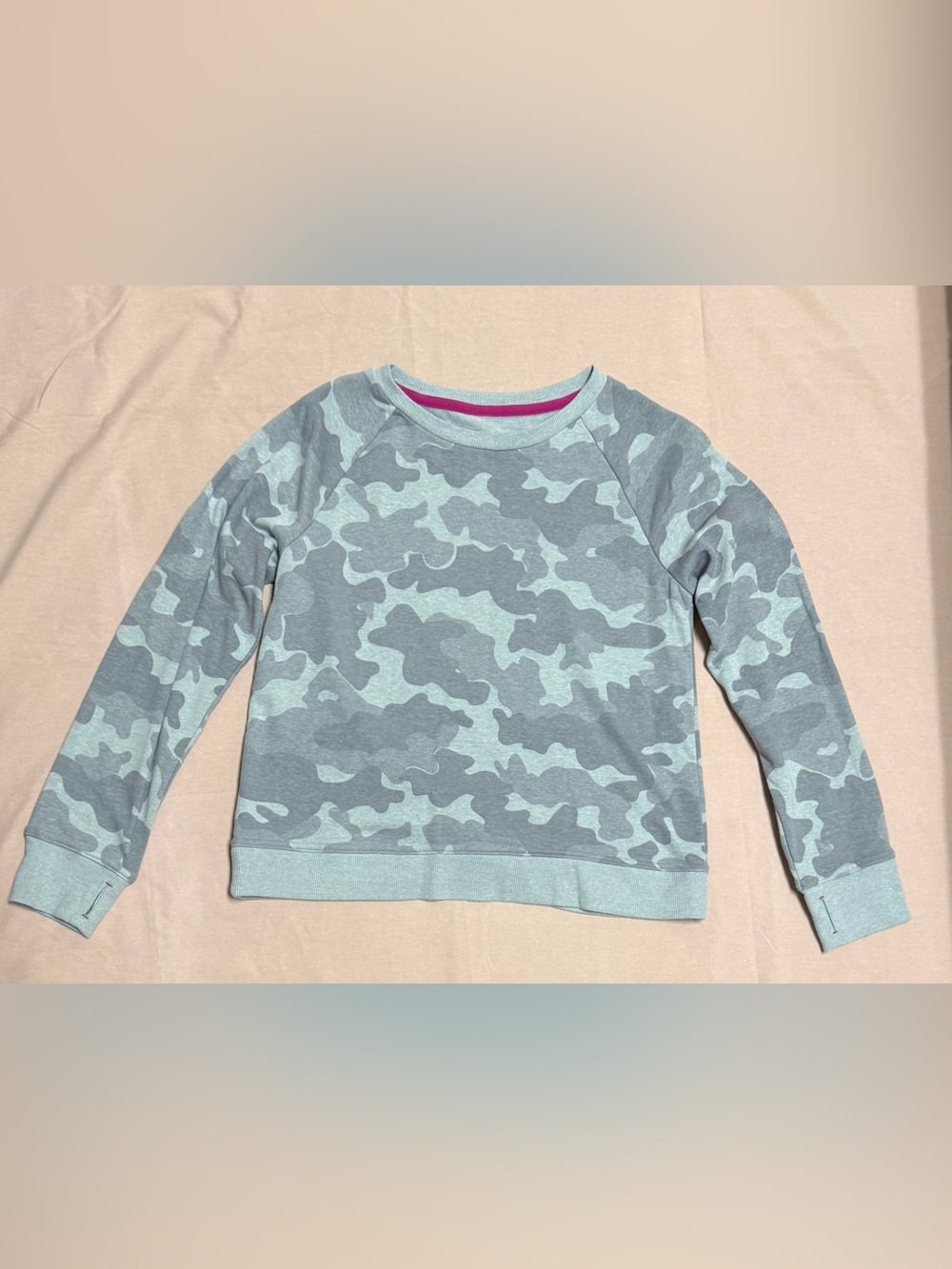 Xersion Gray Purple Camo Sweatshirt Youth Large 14 Soft Pullover